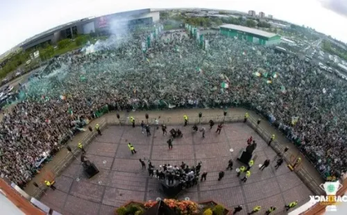 Pese a que la obtención del título fue en Edimburgo, la celebración principal fue en Glasgow | Fuente: Twitter Celtic FC