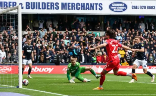 Ben Brereton anotó así el gol del triunfo de Blackburn Rovers ante el Millwall.(Getty Images).