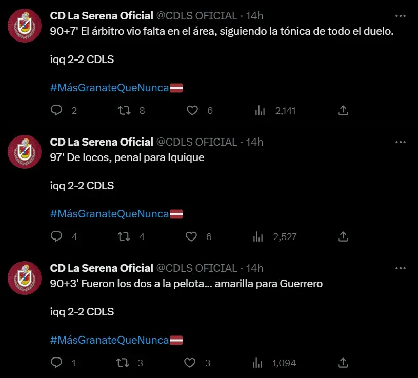 Captura Twitter Deportes La Serena.