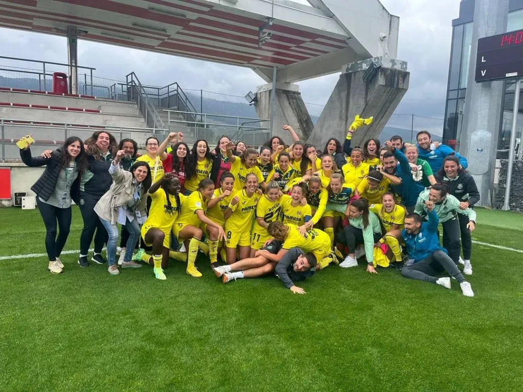La celebración del Villarreal tras el empate conseguido ante el Athletic Club | Foto: Instagram Villarreal