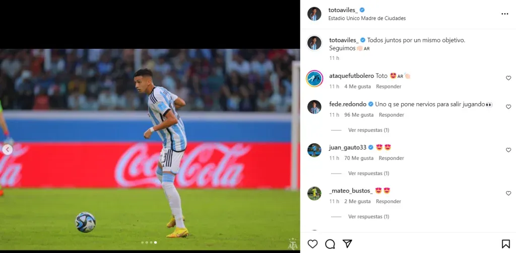 Captura Instagram Tomás Avilés.