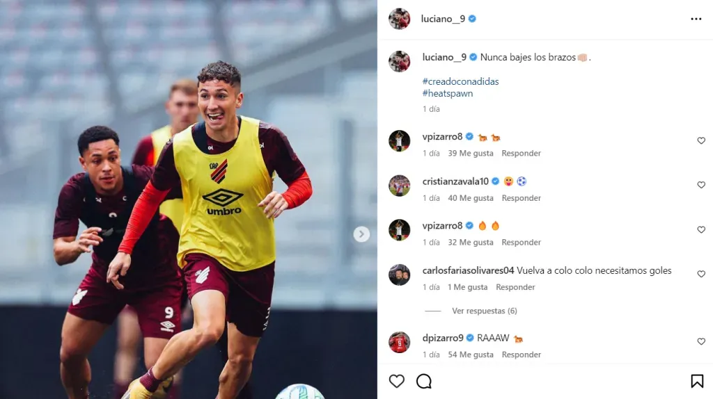 Captura Instagram Luciano Arriagada.