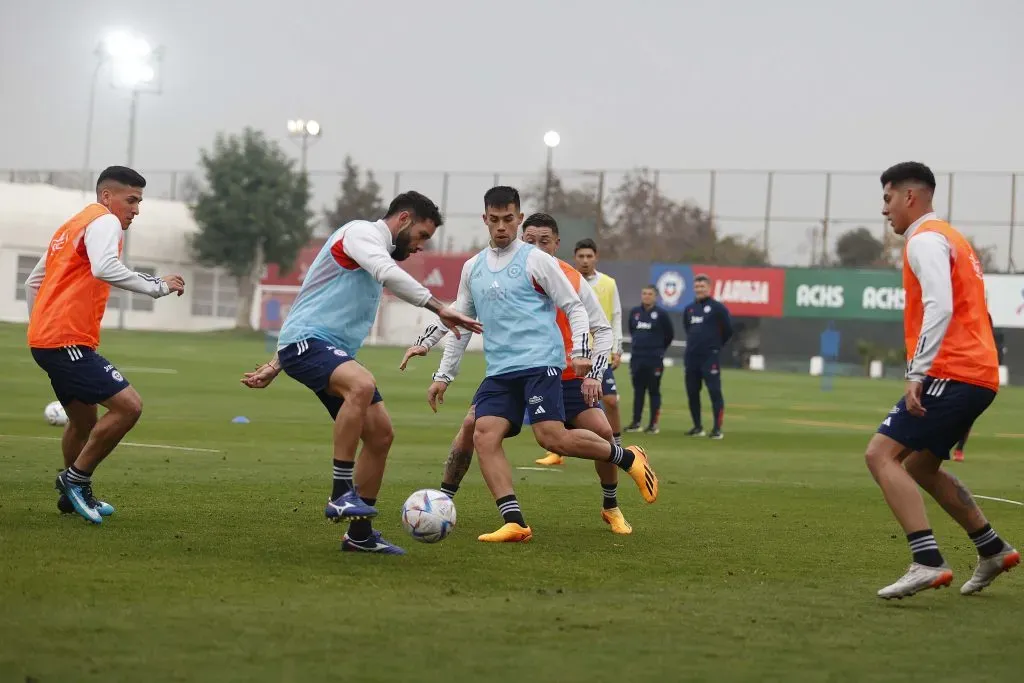 La selección chilena entrena este martes en Juan Pinto Durán. Foto: Comunicaciones La Roja.