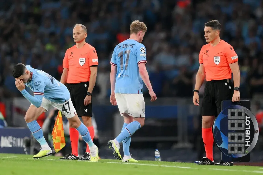 Kevin de Bruyne se lesionó y dejó al Manchester City en el primer tiempo de la final de la Champions League. Foto: Getty Images