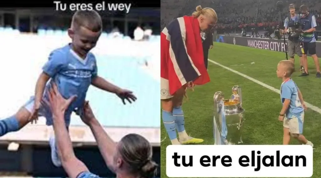 Los memes de Ronnie Foden junto a Erling Haaland.
