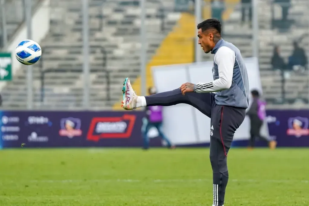 Darío Lezcano en el trabajo de competencia: el paraguayo entró y anotó el gol del triunfo de Colo Colo sobre el Deportivo Cali de Colombia. (Guille Salazar/RedGol).