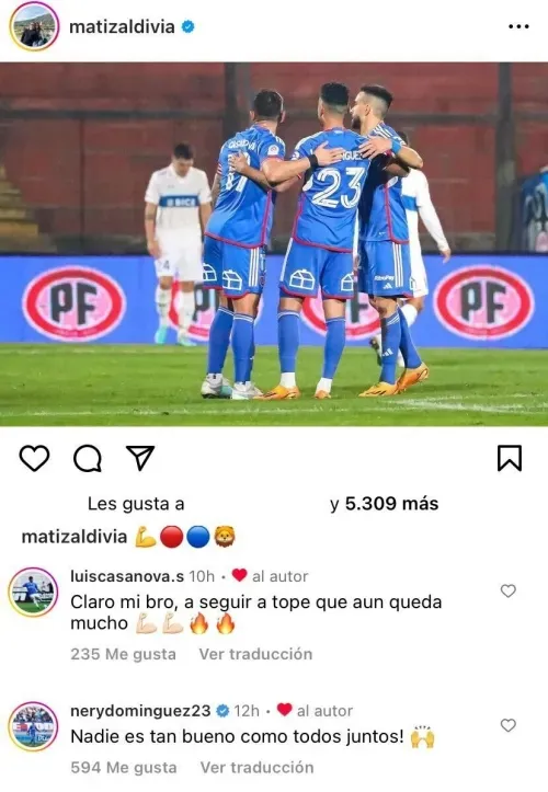 La publicación de Zaldivia tras la eliminación de Colo Colo. | Foto: Captura.