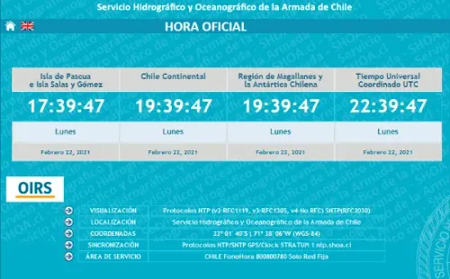 horaoficial.cl: SERVICIO HIDROGRÁFICO Y OCEANOGRÁFICO DE LA ARMADA