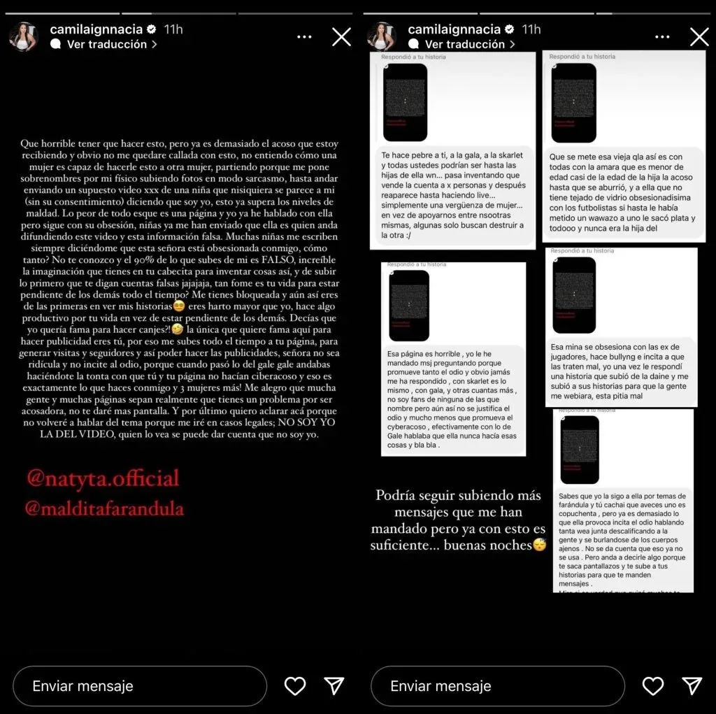 El descargo de Camila Sepúlveda.