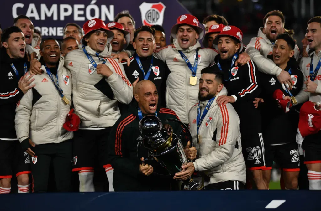 Una foto del festejo de River Plate, campeón de la Liga Profesional de Argentina. (Foto: River Plate).