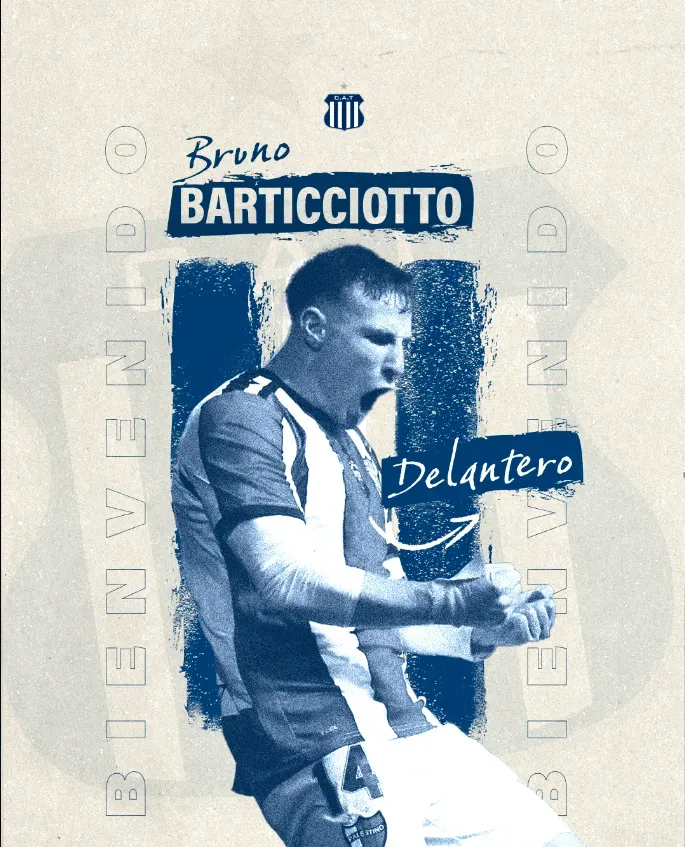 Con esta gráfica, Talleres de Córdoba anunció la incorporación de Bruno Barticciotto. (Captura).