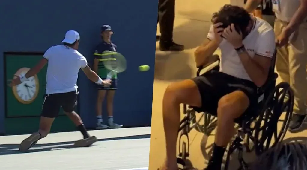 La terrible lesión que hizo que Matteo Berrettini abandonara el US Open en silla de ruedas.