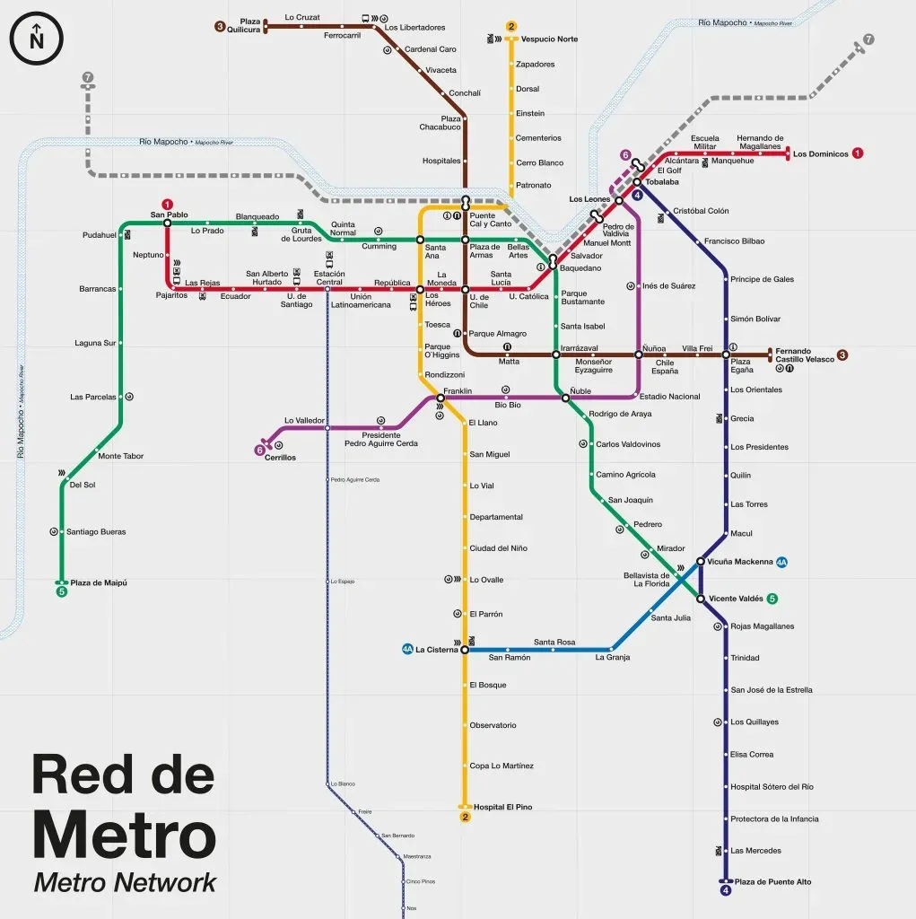 Nuevo mapa del Metro de Santiago