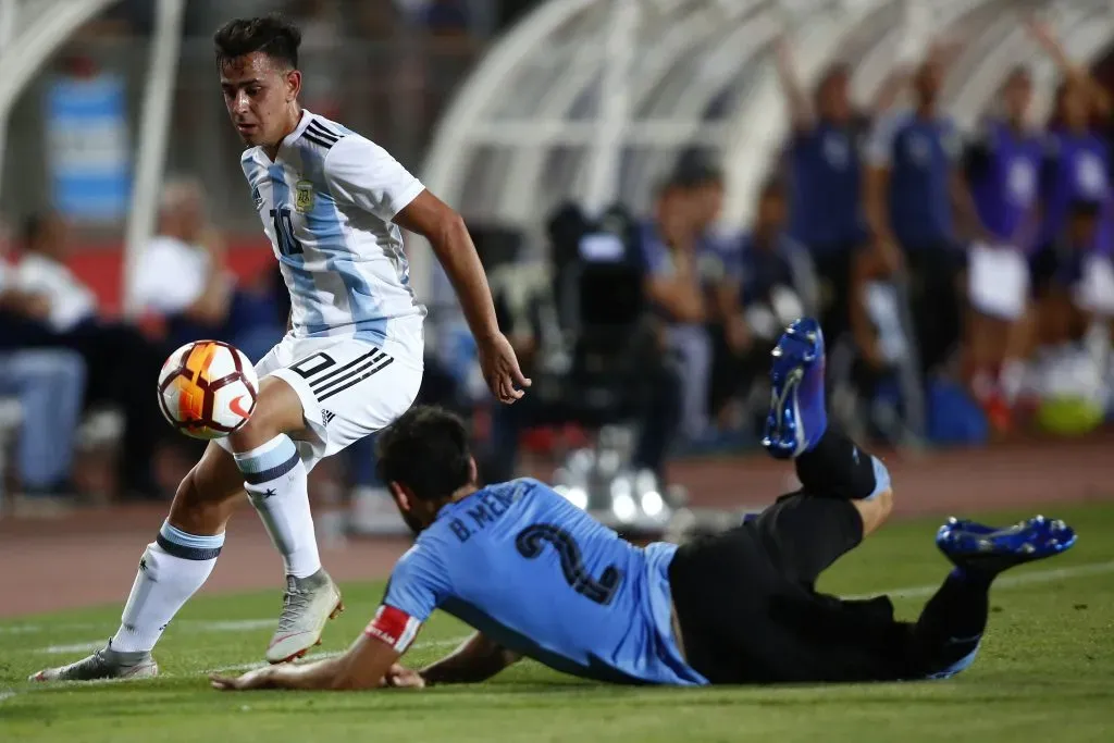 Bruno Méndez en acción por el Sudamericano Sub 20 de Chile en 2019. (Marcelo Hernandez/Photosport}.