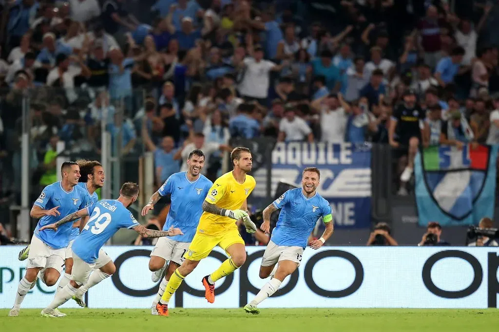 Ivan Provedel desató un festejo de locura en el Olímpico de Roma. (Paolo Bruno/Getty Images).