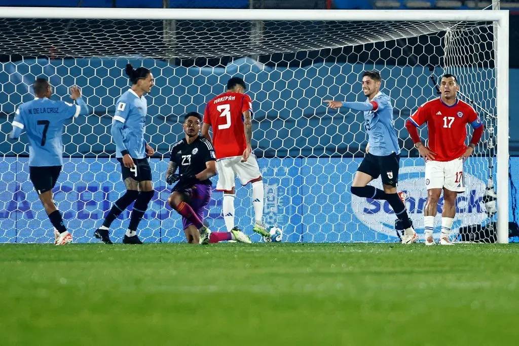 Fede Valverde anotó uno de los tres goles con los que Uruguay venció a Chile 3-1 en el inicio de las Eliminatorias Sudamericanas rumbo al Mundial 2026. | Foto: Getty