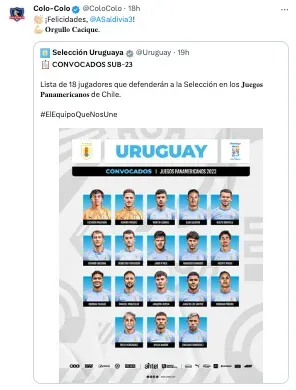 El festejo de Colo Colo con Alan Saldivia en Uruguay.