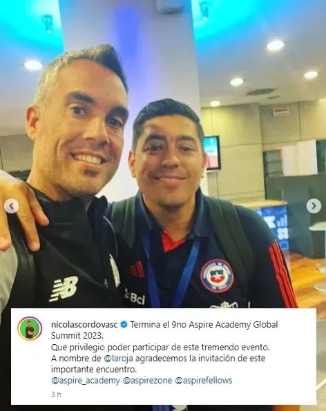 Nicolás Córdova, el nuevo Jefe Técnico las divisiones juveniles de la selección chilena, dijo presente en el Congreso Aspire Academy Global Summit 2023. | Foto: Captura.