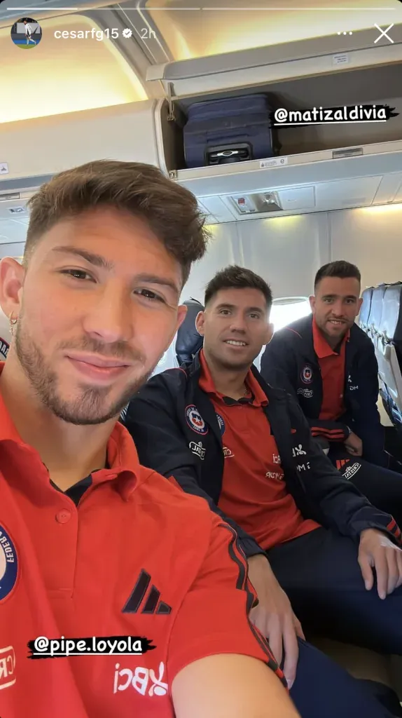 Felipe Loyola, César Fuentes y Matías Zaldivia son los viajeros Sub 23 de la Roja | Instagram