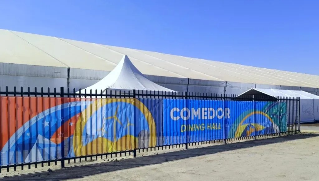 La enorme carpa del comedor de la Villa Panamericana | Santiago 2023