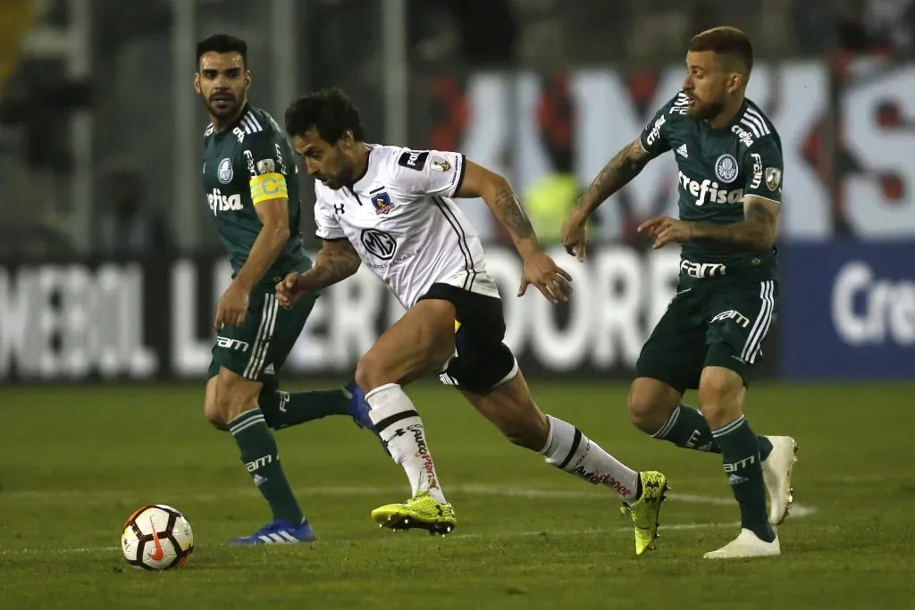 Jorge Valdivia enfrentó a Palmeiras como jugador de Colo Colo en duelo de ida y vuelta por los cuartos de final de la Copa Libertadores 2018. | Foto: Getty