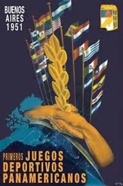 El afiche de los primeros Panamericanos.