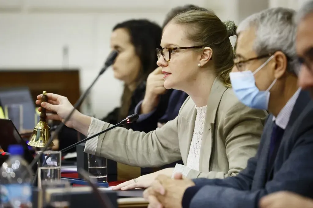 Beatriz Hevia durante el pleno de la convención constitucional en donde se aprobó la propuesta de nueva constitución.