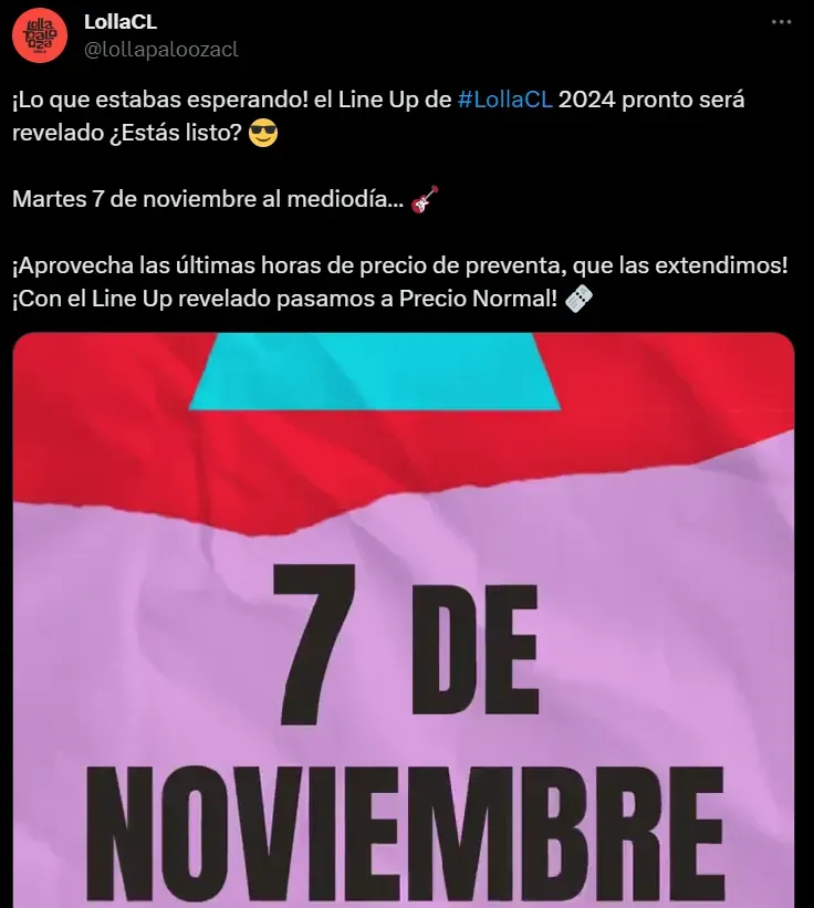 LollaCL vía X (Twitter)