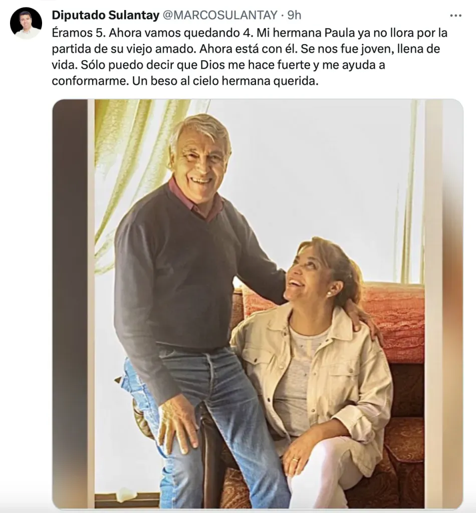 Marco Sulantay, hermano menor de Paula, confirmó su fallecimiento | Twitter