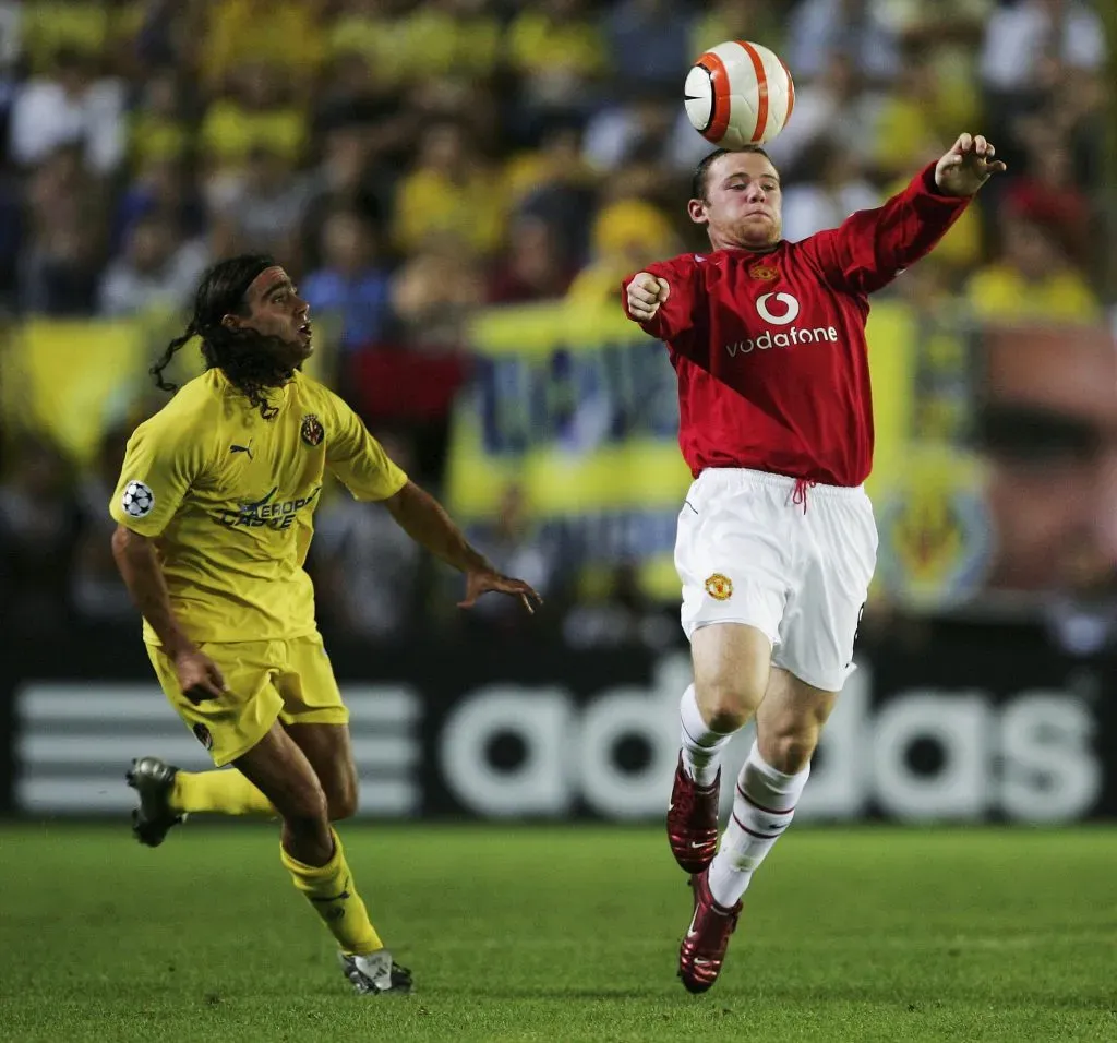 Wayne Rooney en el año 2005, jugando Champions League ante el Villarreal.
