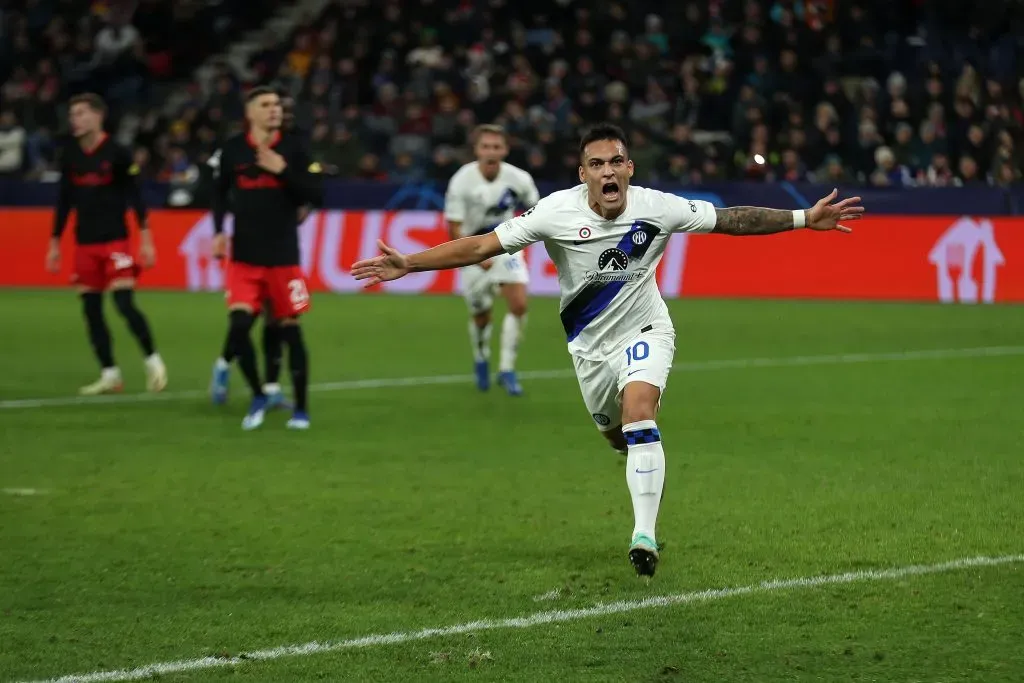 Lautaro Martínez anotó el gol del triunfo del Inter de Milán ante Salzburgo. Foto: Getty Images.