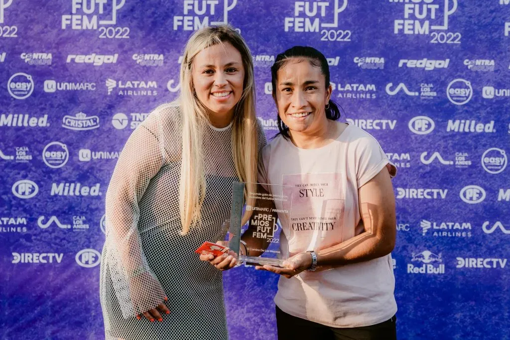 El premio The Best fue para la goleadora de Universidad de Chile Rebeca Fernández.Foto: María Loreto Plaza (@estricolor)