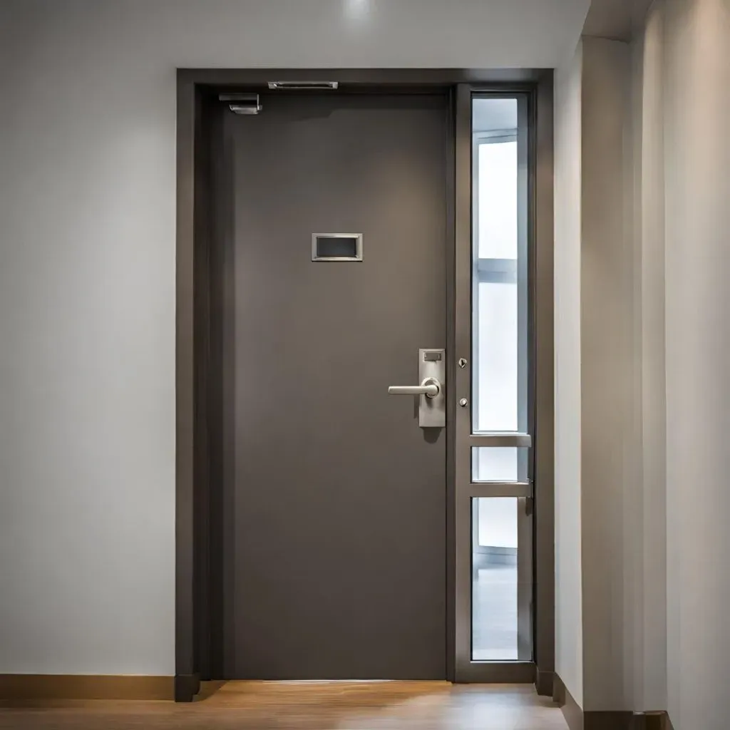 Puerta sin cerrojo en un edificio residencial