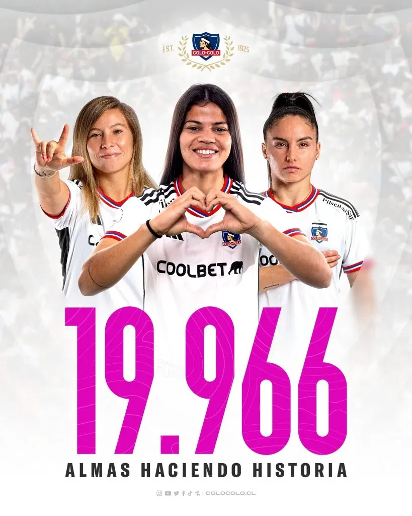 El anuncio oficial del récord para el fútbol femenino de Chile (@ColoColoFem)
