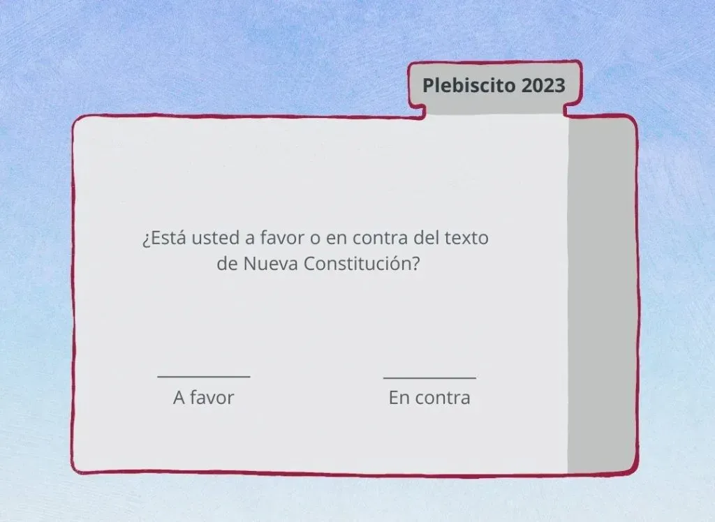 Ejemplo de una papeleta para el Plebiscito Constitucional 2023