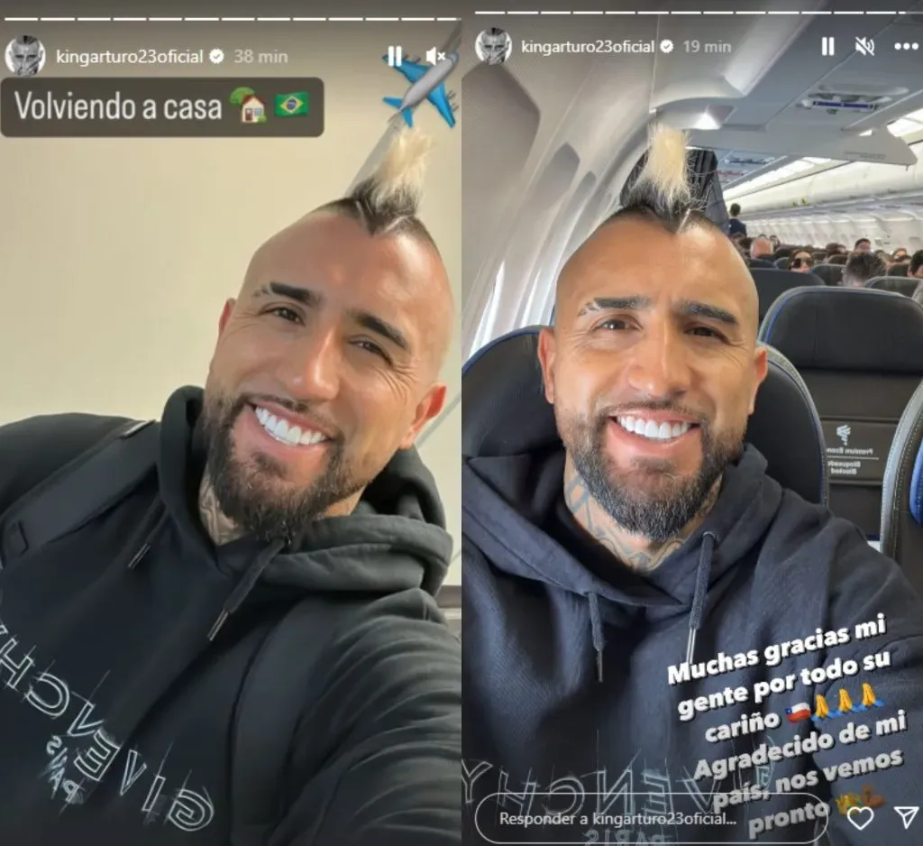 El mensaje de Arturo Vidal a sus seguidores en Instagram.