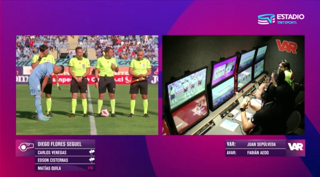 Árbitros del partido entre O'Higgins y Cobresal.