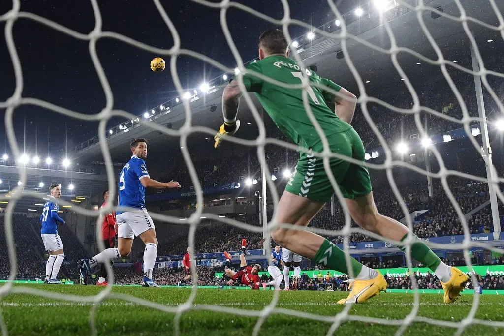 Así vio venir la pelota a su arco el arquero inglés Jordan Pickford. (Shaun Botterill/Getty Images).