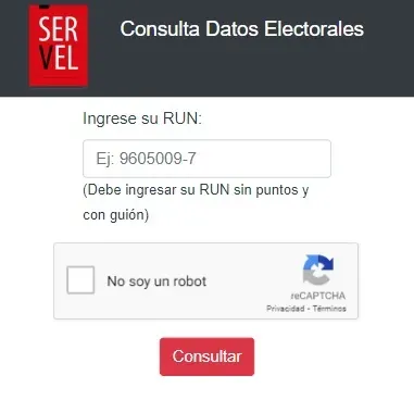 Así se ve la plataforma para consultar los datos electorales en el Servel | Foto: Servel