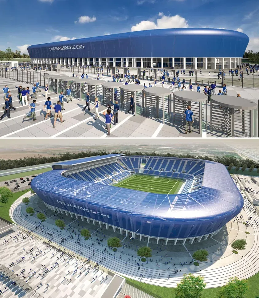 Parte del proyecto de estadio para la U (Azul Azul/Alejo García)
