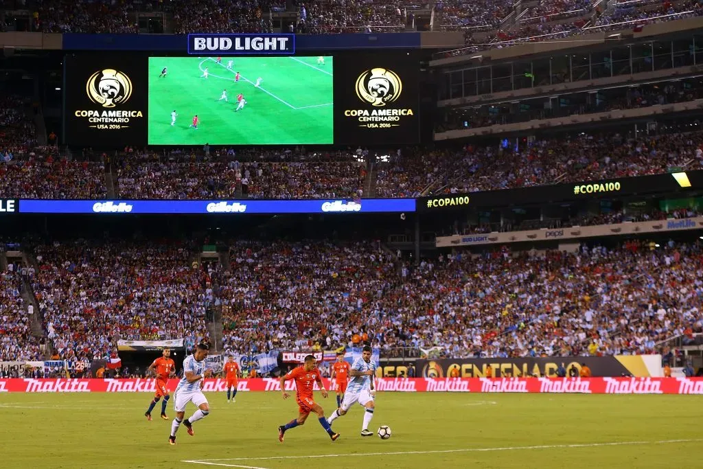 El MetLife Stadium, en Nueva Jersey, será sede en la Copa América 2024. En la de 2016, fue la cancha donde la Roja logró su bicampeonato ante Argentina. | Foto: Getty