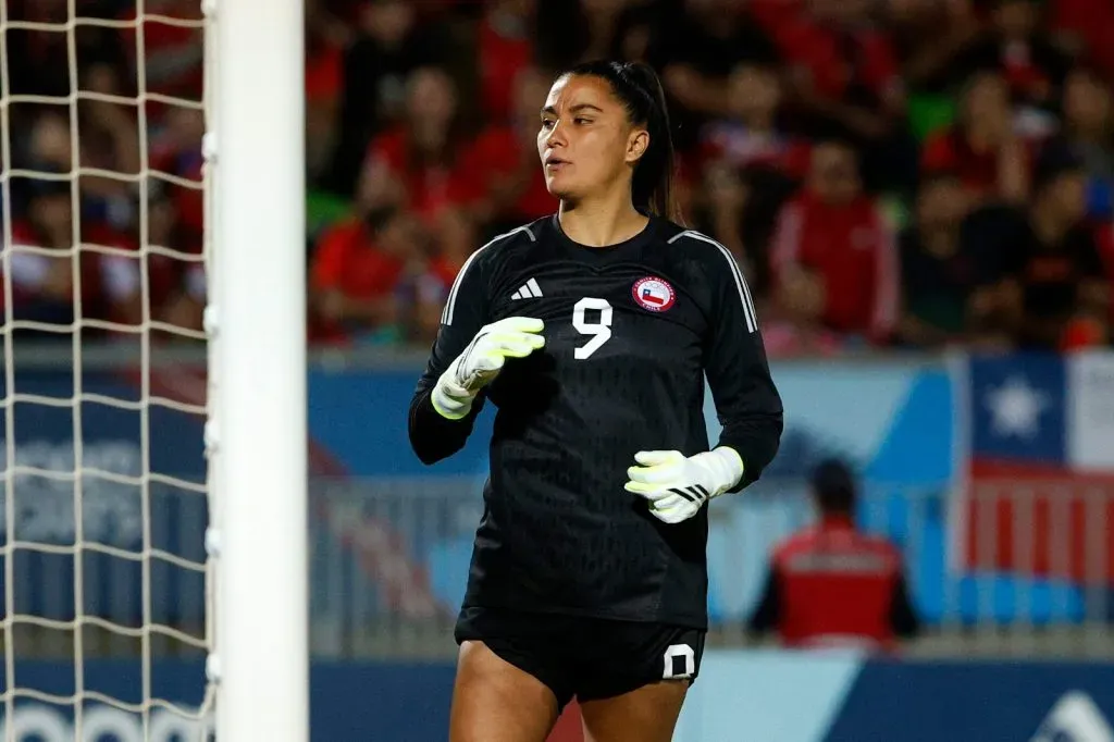 María José Urrutia jugó como portera en la final de los Juegos Panamericanos. | Foto: Photosport / Santiago 2023