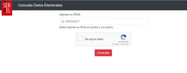 Consulta de datos electorales del Servel.