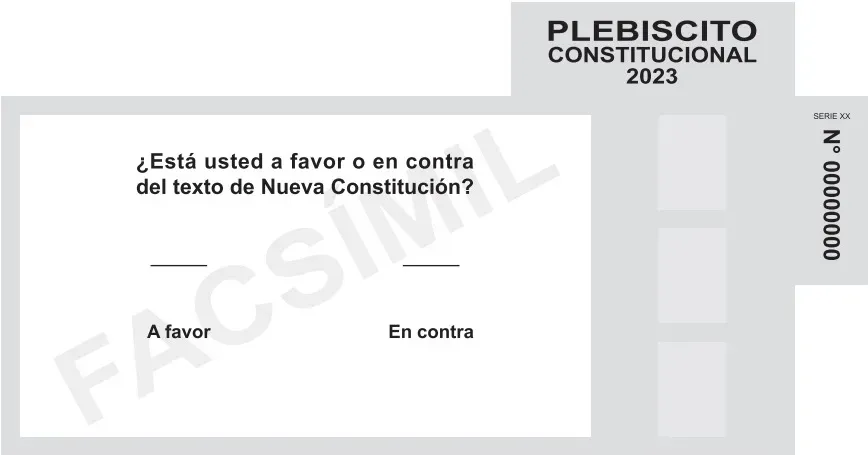 Papeleta del Plebiscito Constitucional del domingo 17 de diciembre | Foto: Servel
