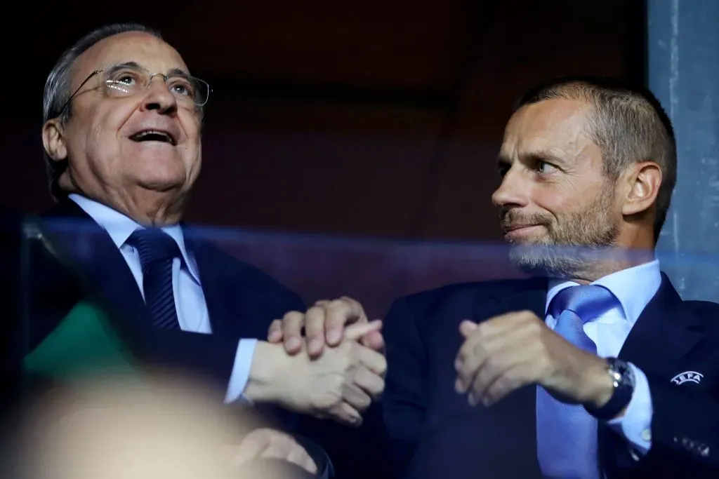 Aleksander Ceferin le mandó un claro mensaje a Florentino Pérez, el hombre detrás de la Superliga de Europa. | Foto: Getty Images.