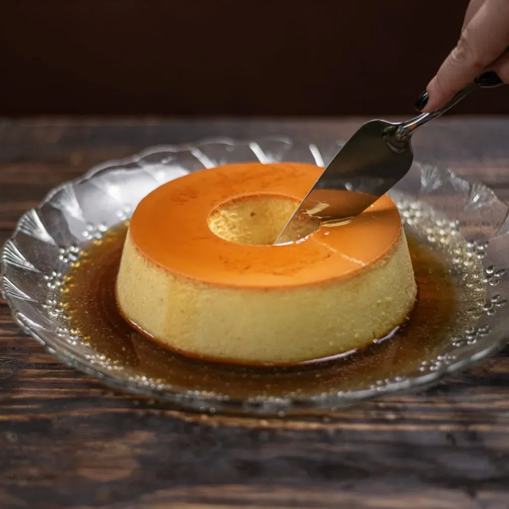 Porción individual de leche asada.