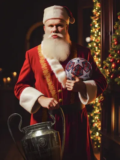 Erling Haaland se dejó ver como el Viejo Pascuero y dejó la escoba en redes sociales en esta Navidad. Foto: Instagram.