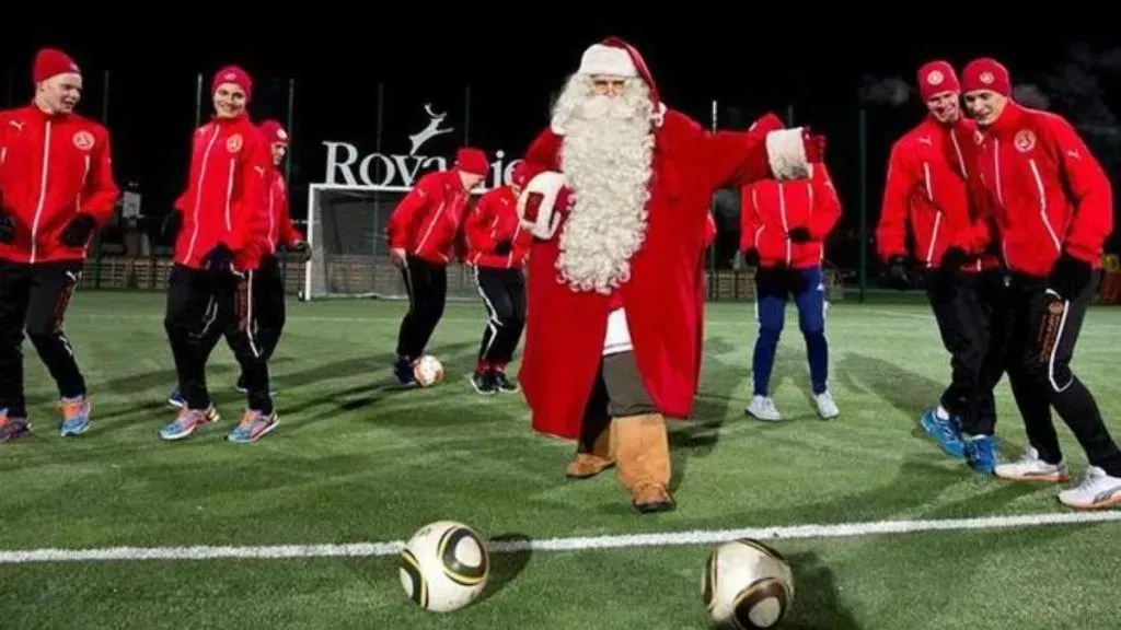 El FC Santa Claus en plenos trabajos de entrenamiento