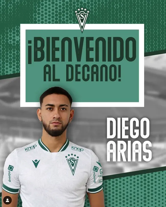 Diego Arias fue anunciado en Santiago Wanderers. (Captura Wanderers).
