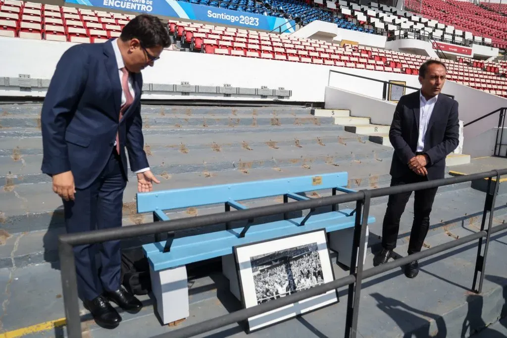 La réplica del asiento que usara Pelé en el Mundial de Chile 1962 (Ministerio de Deportes)